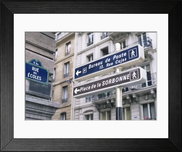 Framed Print : Directional signs in Paris, France. french, france, francaise, francais, europe Framed Print : Directional signs in Paris, France. french, france, francaise, francais, europe