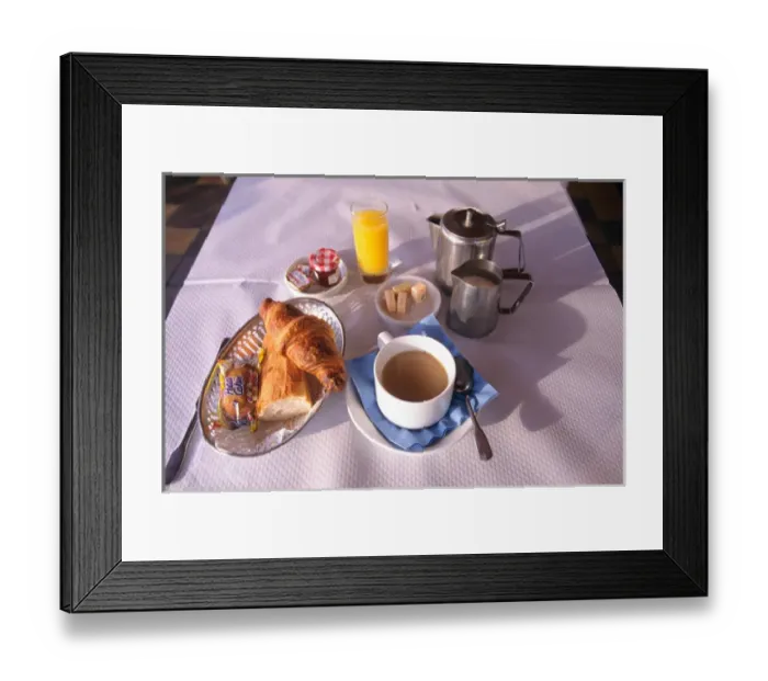 Framed Print : A french breakfast, petite dejeuner in Paris, France. french, france, francaise
