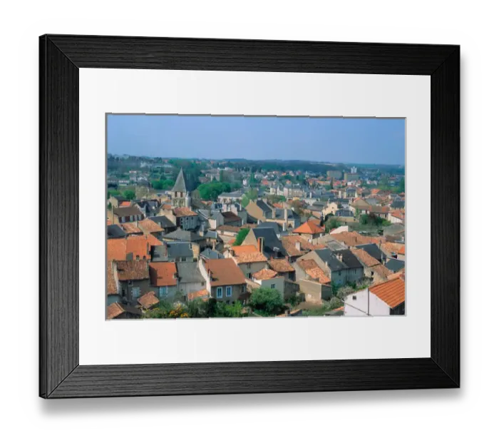 Framed Print : Tile rooftops in Chauvigny, France. french, france, francaise, francais, europe