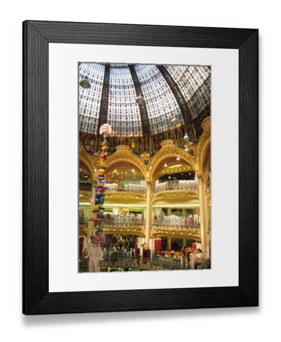 Framed Print : Interior view of department store Galleries Lafayette in Paris, France Framed Print : Interior view of department store Galleries Lafayette in Paris, France