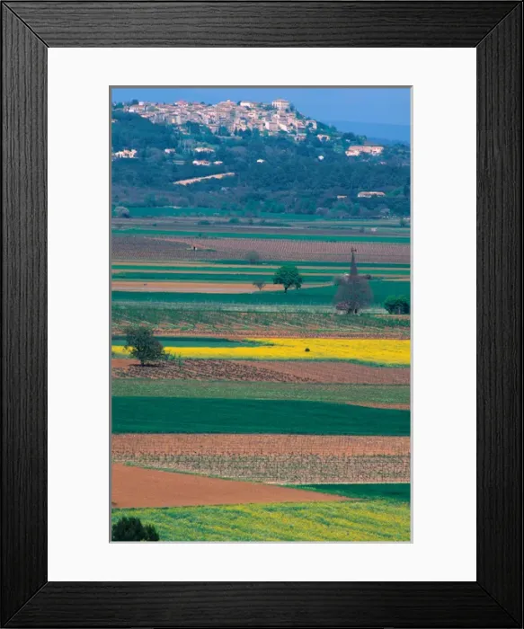 Framed Print : View of farmland valley near La St. Baume, France. french, france, francaise Framed Print : View of farmland valley near La St. Baume, France. french, france, francaise