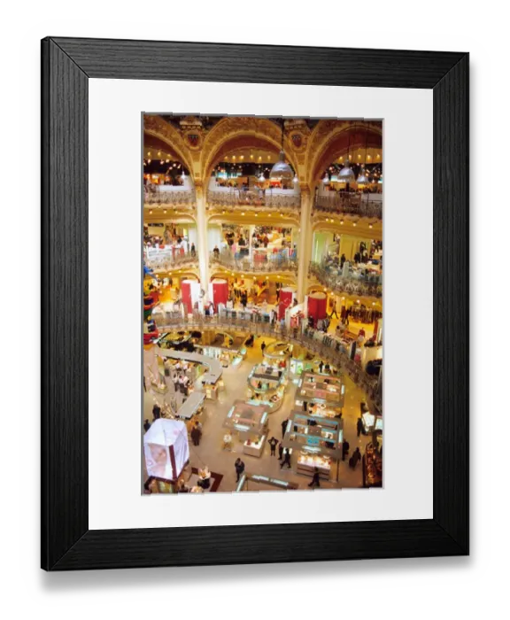 Framed Print : Interior of department store Galeries Lafayette in Paris, France