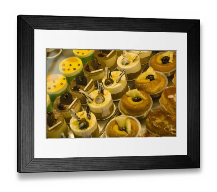 Framed Print : French Pastries in Patisserie, Paris, France