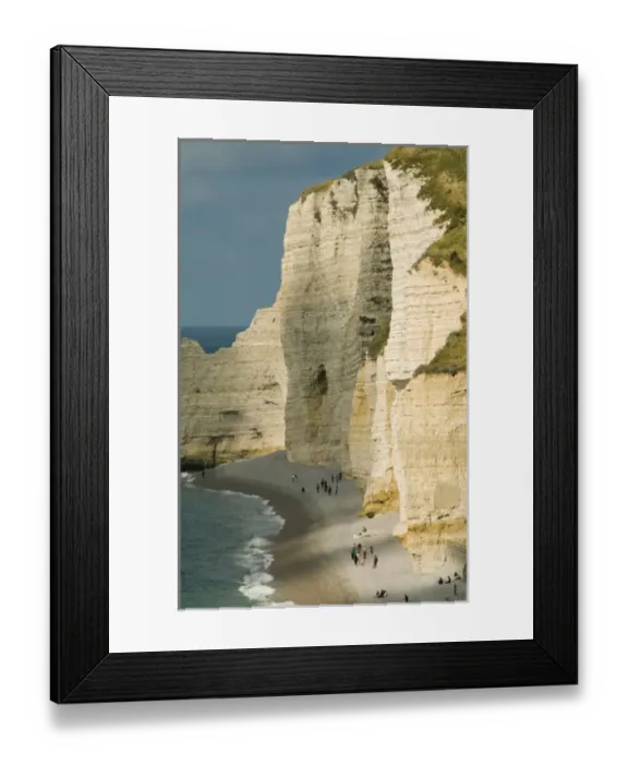 Framed Print : Chalk Cliffs and beach, Etretat, Normandy, FRANCE Framed Print : Chalk Cliffs and beach, Etretat, Normandy, FRANCE