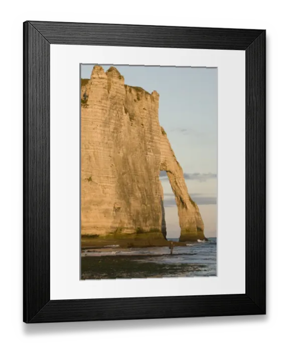 Framed Print : Fisherman and Porte d Aval arch, Etretat, Normandy, FRANCE Framed Print : Fisherman and Porte d Aval arch, Etretat, Normandy, FRANCE
