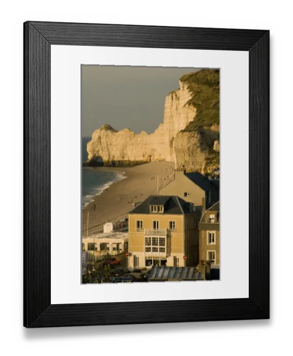 Framed Print : Beach Town, Etretat, Normandy, FRANCE Framed Print : Beach Town, Etretat, Normandy, FRANCE