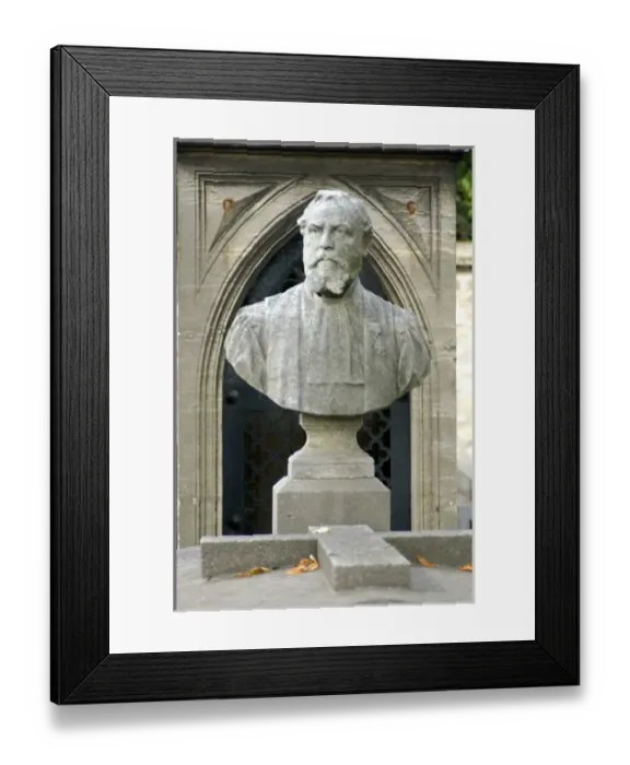 Framed Print : 03. France, Paris, bust in Montparnasse cemetery