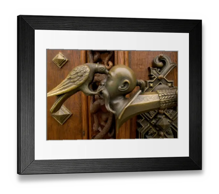 Framed Print : door handle, Hluboka Castle, Czech Republic, Ceske Budejovice