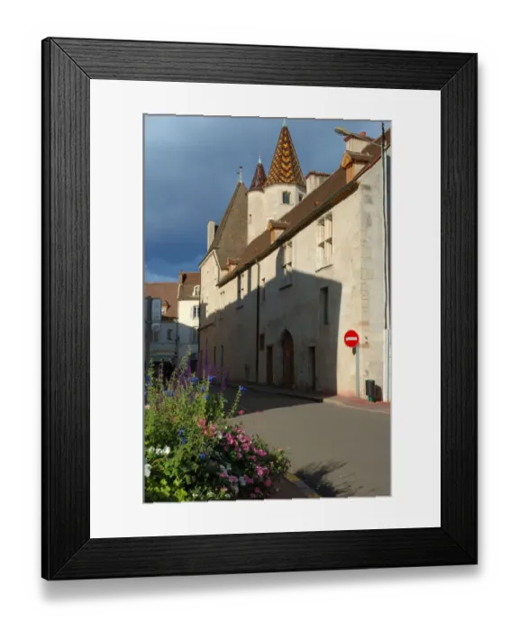 Framed Print : 03. France, Burgundy, Beaune, flowers along street by Hotel-Dieu Framed Print : 03. France, Burgundy, Beaune, flowers along street by Hotel-Dieu