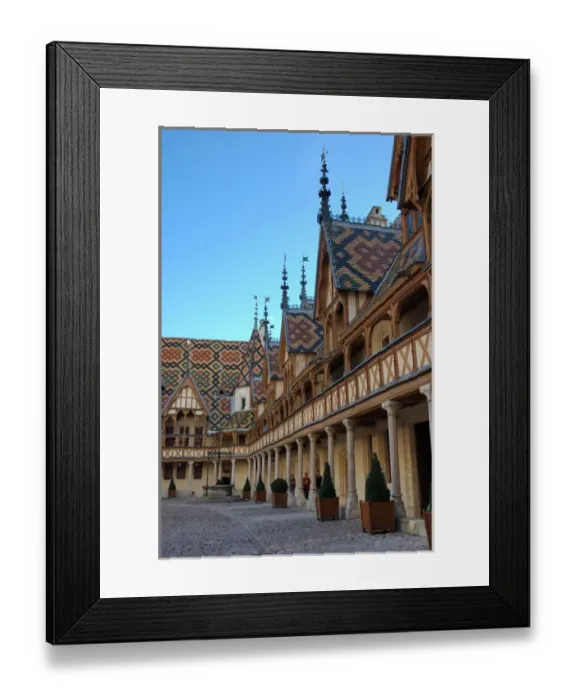 Framed Print : 03. France, Burgundy, Beaune, Hotel-Dieu courtyard (Editorial Usage Only) Framed Print : 03. France, Burgundy, Beaune, Hotel-Dieu courtyard (Editorial Usage Only)
