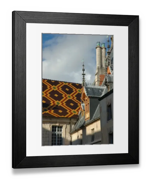 Framed Print : 03. France, Burgundy, Beaune, rooftops of Hotel-Dieu (Editorial Usage Only)