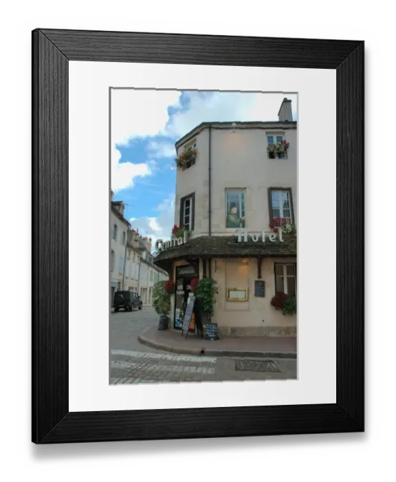 Framed Print : 03. France, Burgundy, Beaune, Central Hotel with painted fake window Framed Print : 03. France, Burgundy, Beaune, Central Hotel with painted fake window