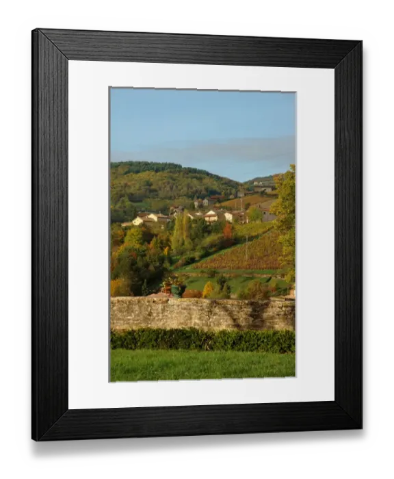 Framed Print : 03. France, Burgundy, Maconnais region, Chateau de Pierreclos, view of countryside