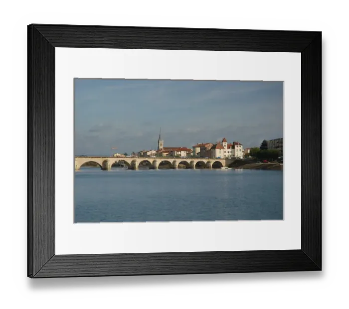 Framed Print : France, Burgundy, Macon, waterfront of Saone River Framed Print : France, Burgundy, Macon, waterfront of Saone River