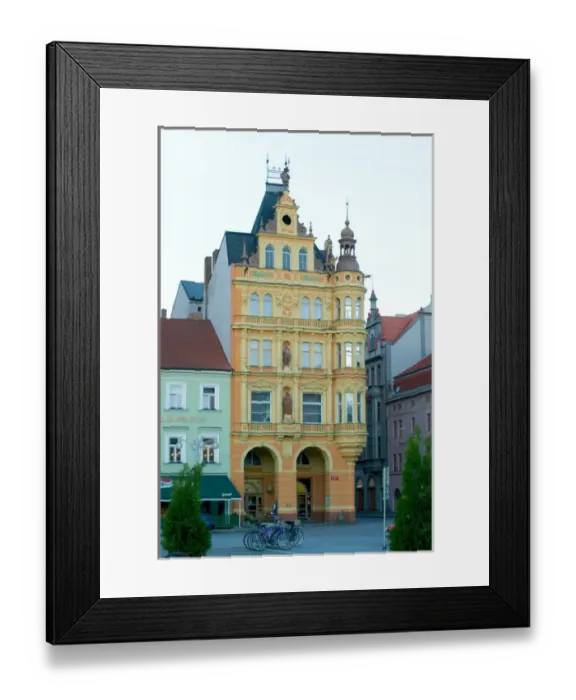 Framed Print : historic district, Czech Republic, Ceske Budejovice