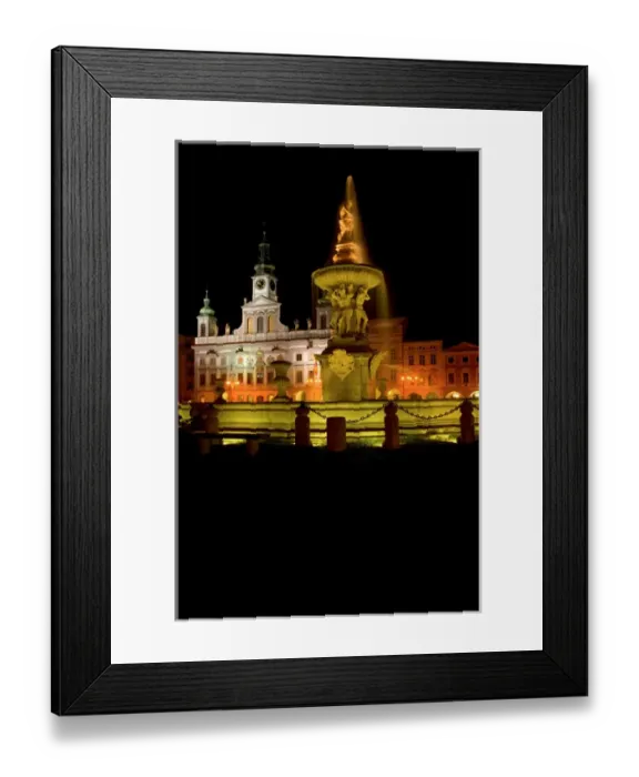 Framed Print : Samson fountain and Town Hall, Czech Republic, Ceske Budejovice Framed Print : Samson fountain and Town Hall, Czech Republic, Ceske Budejovice