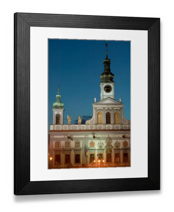 Framed Print : church tower by night, Czech Republic, Ceske Budejovice Framed Print : church tower by night, Czech Republic, Ceske Budejovice