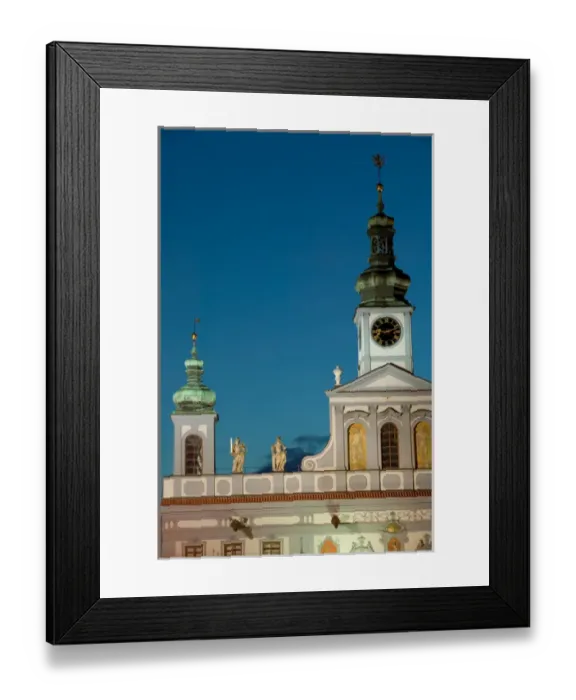 Framed Print : church tower by night, Czech Republic, Ceske Budejovice Framed Print : church tower by night, Czech Republic, Ceske Budejovice