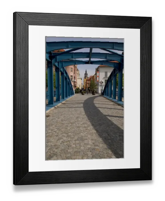 Framed Print : bridge over Vltava river, Czech Republic, Ceske Budejovice