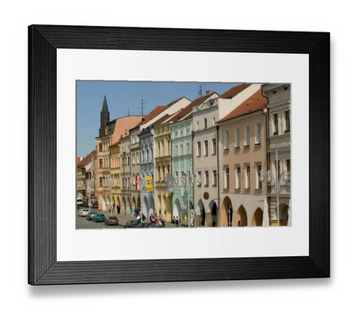 Framed Print : historic district, Czech Republic, Ceske Budejovice