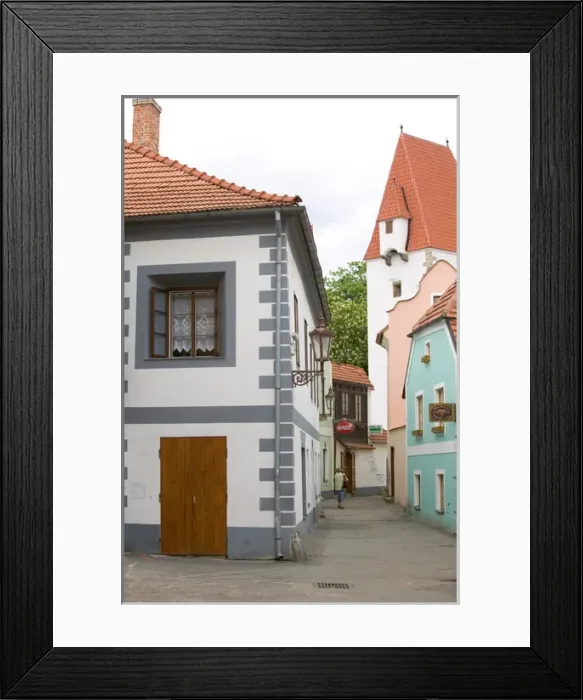 Framed Print : historic district, Czech Republic, Ceske Budejovice