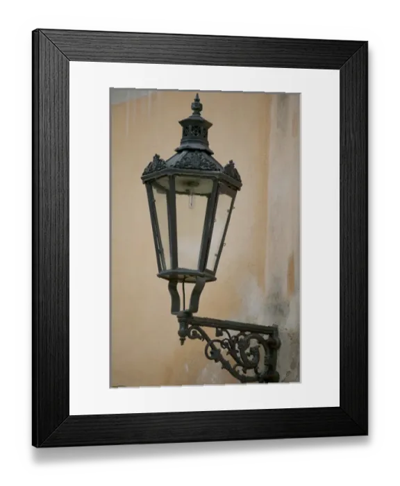 Framed Print : old street lamp, Czech Republic, Ceske Krumlov, World Heritage Site