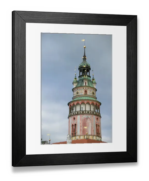Framed Print : castle tower, Czech Republic, Ceske Krumlov, World Heritage Site