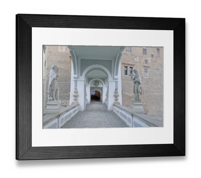 Framed Print : castle bridge, Czech Republic, Ceske Krumlov, World Heritage Site