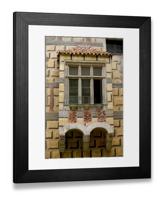 Framed Print : old window, Czech Republic, Ceske Krumlov, World Heritage Site