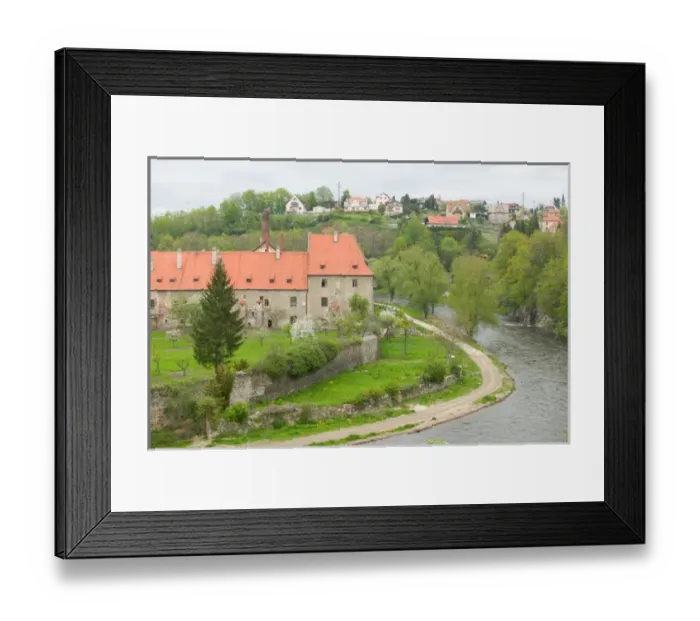 Framed Print : view of town, Czech Republic, Ceske Krumlov, World Heritage Site