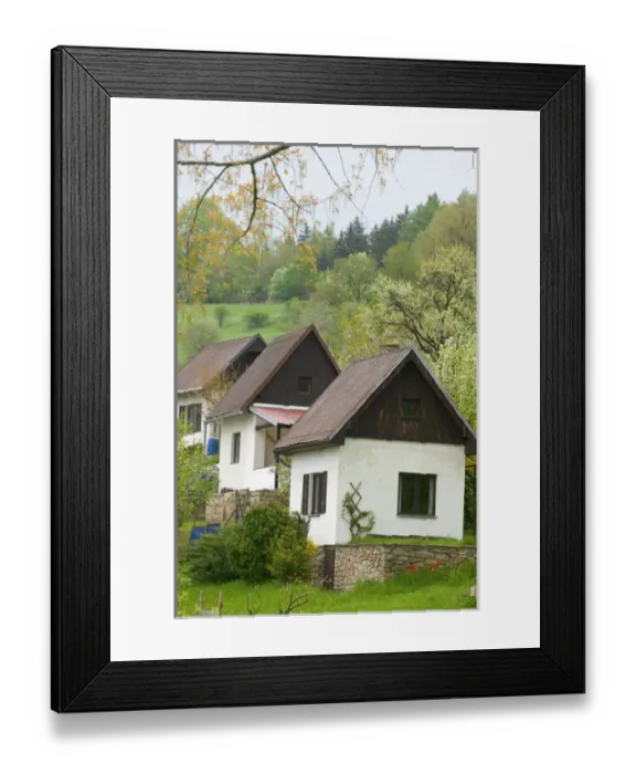 Framed Print : summer cottages, Czech Republic, Ceske Krumlov, World Heritage Site Framed Print : summer cottages, Czech Republic, Ceske Krumlov, World Heritage Site