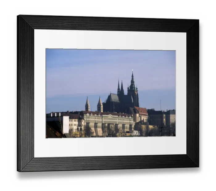 Framed Print : Prague, Czech Republic. Hradcany castle and St Vitus Cathedral with satellite dish Framed Print : Prague, Czech Republic. Hradcany castle and St Vitus Cathedral with satellite dish