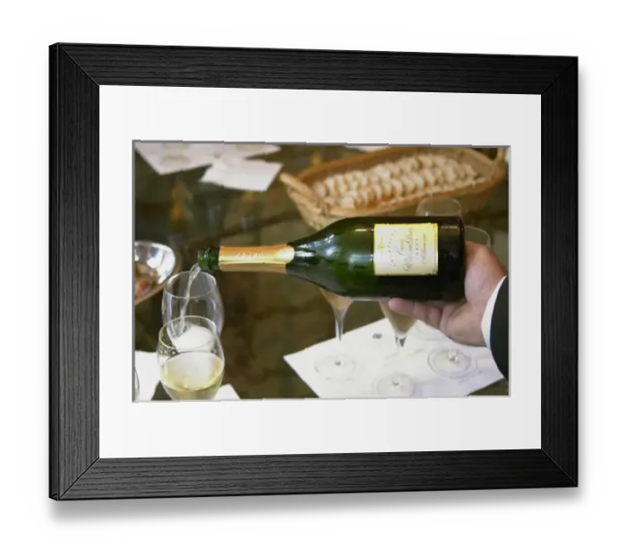 Framed Print : In the tasting room a waitor pouring champagne for a tasting Cuvee William Deutz Framed Print : In the tasting room a waitor pouring champagne for a tasting Cuvee William Deutz