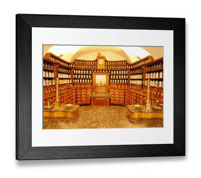 Framed Print : Europe, Czech Republic, Prague. First Pharmacy in Mala street