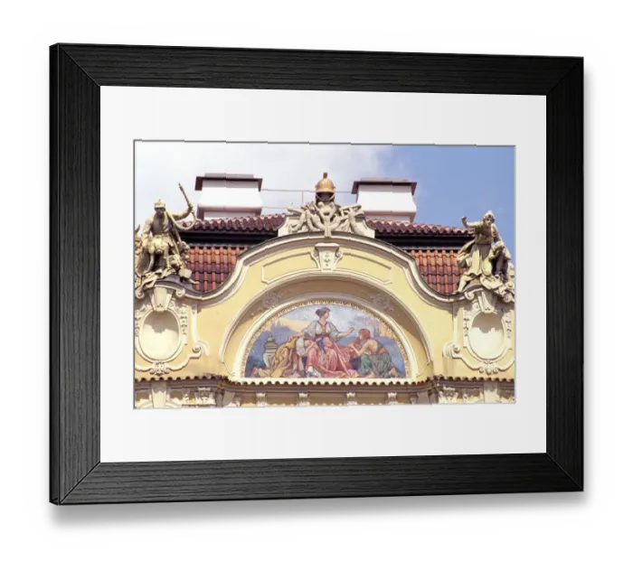 Framed Print : Europe, Czech Republic, Prague. Ministry of Trade, old town square