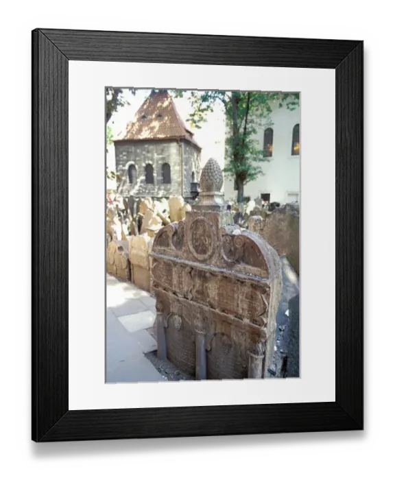 Framed Print : Europe, Czech Republic, Prague. Josefov, old Jewish Cemetery, Rabbi Lows tomb Framed Print : Europe, Czech Republic, Prague. Josefov, old Jewish Cemetery, Rabbi Lows tomb