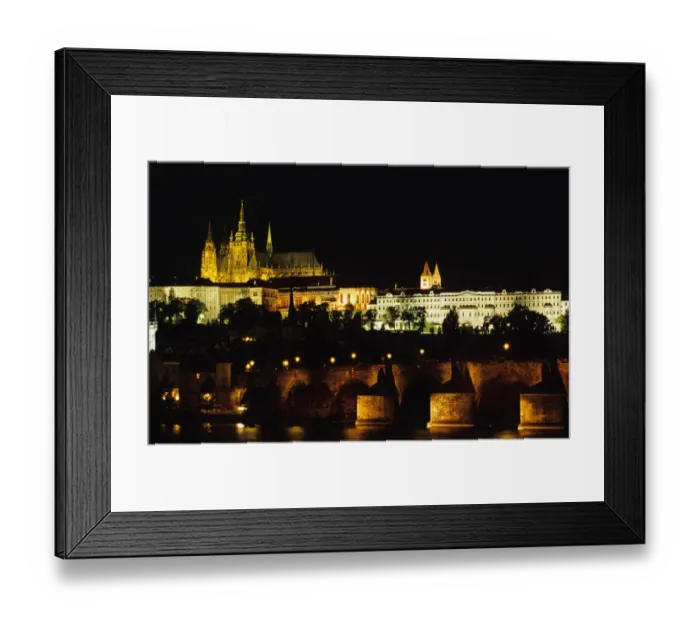 Framed Print : Czech Republic, Prague. Charles Bridge and Prague Castle