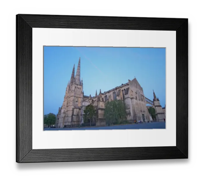 Framed Print : The Saint Andre Cathedral 11th 12th century with its majestic twin gothic towers Framed Print : The Saint Andre Cathedral 11th 12th century with its majestic twin gothic towers