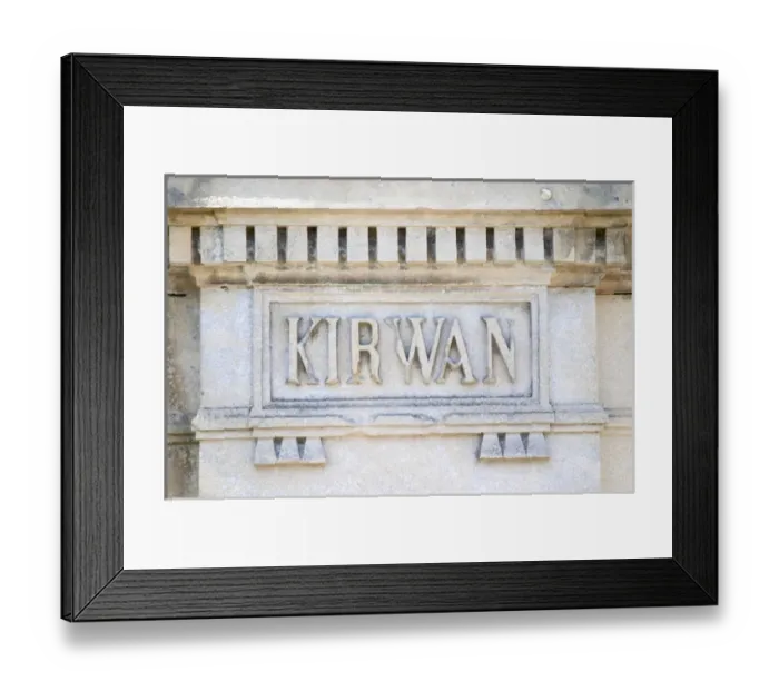 Framed Print : A stone inscription Kirwan on one of the gate post pillars Chateau Kirwan, Cantenac Framed Print : A stone inscription Kirwan on one of the gate post pillars Chateau Kirwan, Cantenac