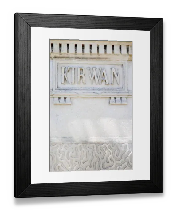 Framed Print : A stone inscription Kirwan on one of the gate post pillars Chateau Kirwan, Cantenac Framed Print : A stone inscription Kirwan on one of the gate post pillars Chateau Kirwan, Cantenac