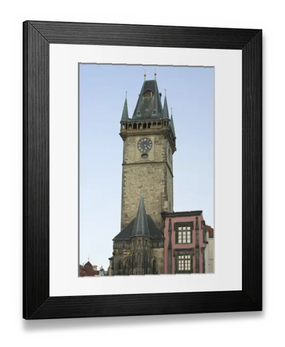 Framed Print : Old Town Hall & The Astronomical Clock, founded in 1338, Historical Center of Prague-UNESCO