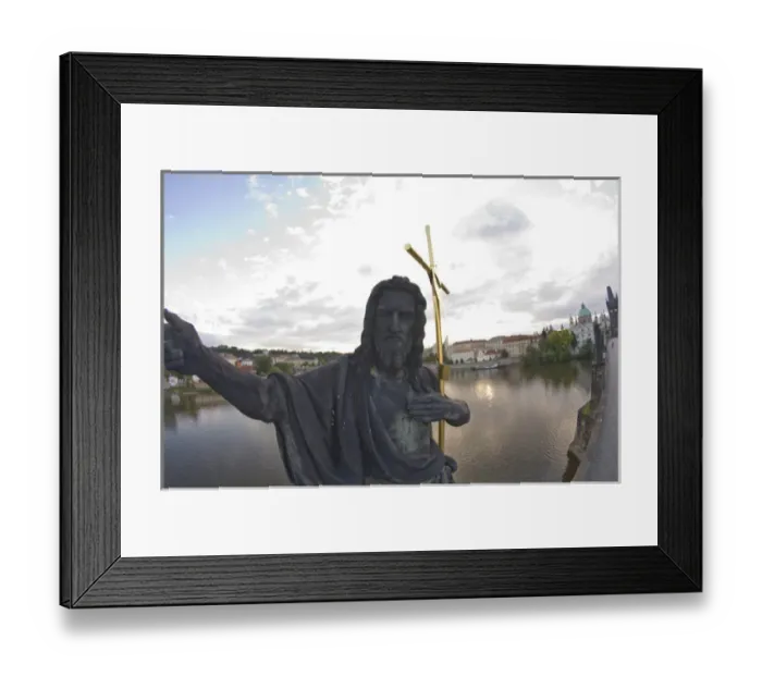 Framed Print : View from Charles Bridge (Karluv most), founded in 1357, Baroque Sculptures from the 18th Century Framed Print : View from Charles Bridge (Karluv most), founded in 1357, Baroque Sculptures from the 18th Century