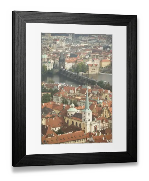 Framed Print : CZECH REPUBLIC, Prague. View of Prague and the Charles Bridge from the Bell Tower, St Framed Print : CZECH REPUBLIC, Prague. View of Prague and the Charles Bridge from the Bell Tower, St