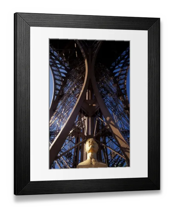 Framed Print : France, Paris, Tour Eiffel. Gustave Eiffel statue