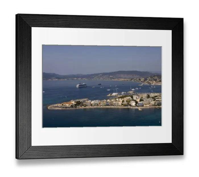 Framed Print : Cap de la Croisette, Cannes, View from Helicopter, Cote d Azur, France