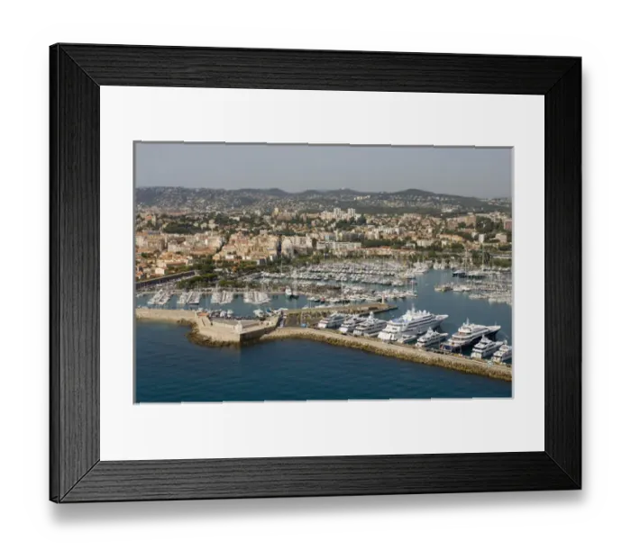 Framed Print : Antibes, View from Helicopter, Cote d Azur, France