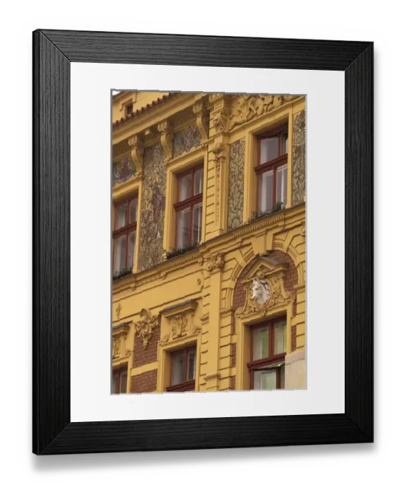 Framed Print : Europe, Czech Republic, West Bohemia, Plzen Old Town / Unicorn House Framed Print : Europe, Czech Republic, West Bohemia, Plzen Old Town / Unicorn House