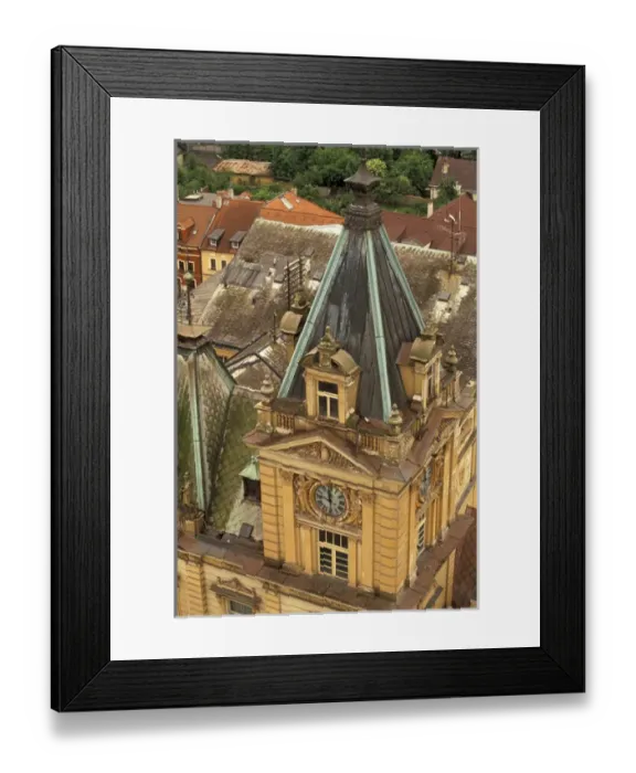 Framed Print : Europe, Czech Republic, West Bohemia, Domazlice Town Hall roof from Dean s Framed Print : Europe, Czech Republic, West Bohemia, Domazlice Town Hall roof from Dean s
