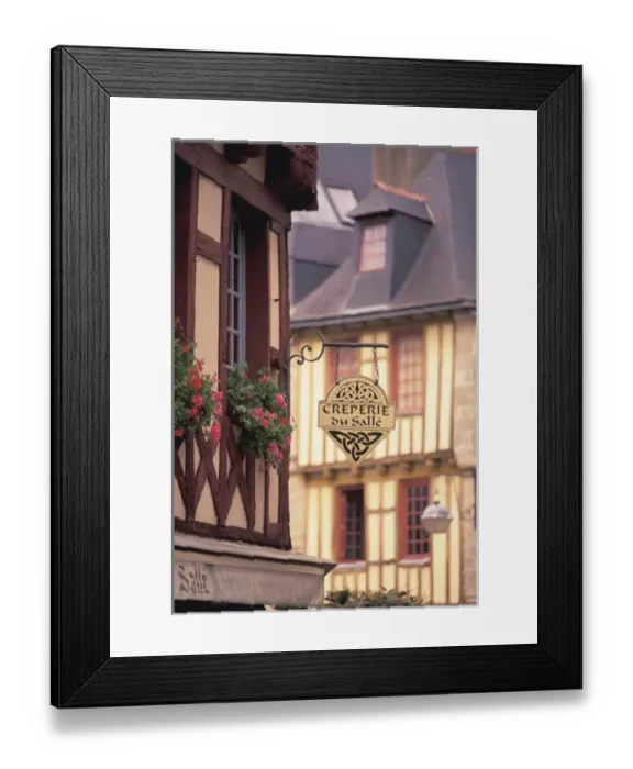 Framed Print : EU, France, Brittany, Finistere Quimper. Half Timbered Buildings, Old Town