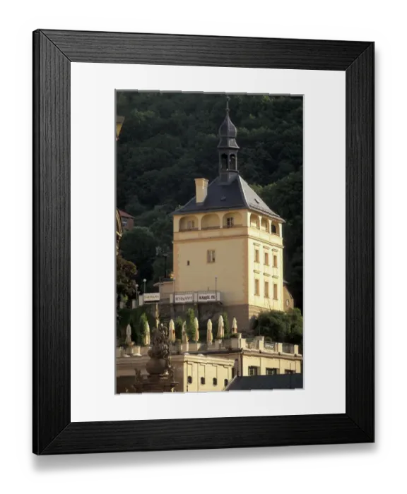 Framed Print : Europe, Czech Republic, West Bohemia, Karlovy Vary (Carlsbad) Castle Tower (Zamecka Vez)
